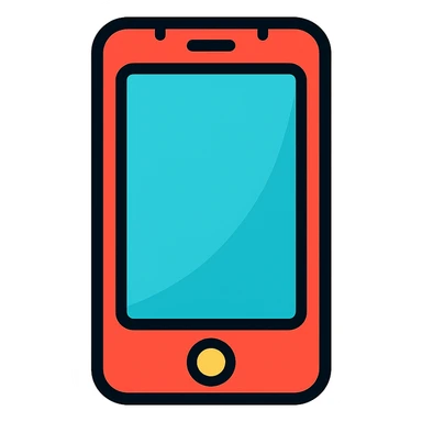 an iPhone, flat icon style, simple colors sticker