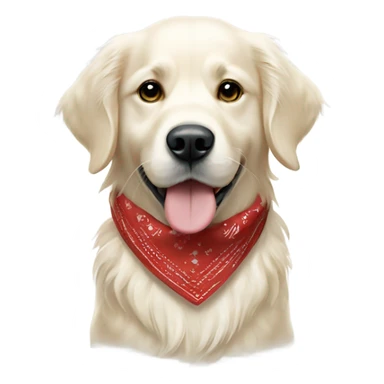 White golden retriever with bandana sticker