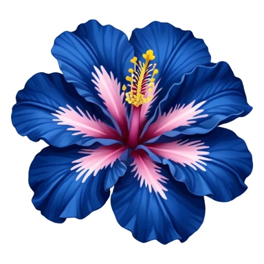 very Dark blue flower hibiscus only colour blue no pink or yellow use white for the middle of flower sticker