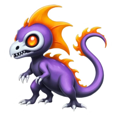 Shiny Duskull-Salandit-Fakémon-hybrid-creature (full body)  sticker