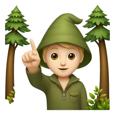 forest character pointing at viewer “you” gesture sticker