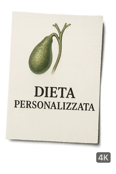FOGLIO DI CARTA CON LA SCRITTA "DIETA PERSONALIZZATA" E UNA CISTIFELLEA DISEGNATA SOPRA, iperrealistico 4k sticker