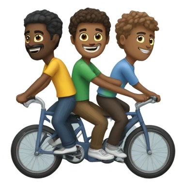 3 guys riding bikes sticker