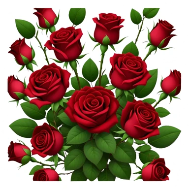 Bouquet of dark red roses sticker