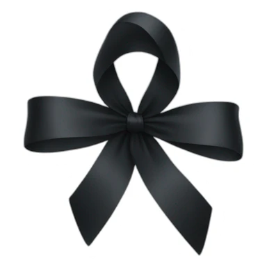 Black ribbon bow sticker