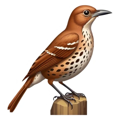 Brown thrasher bird realistic sticker