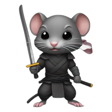 ninja rat with katana sticker