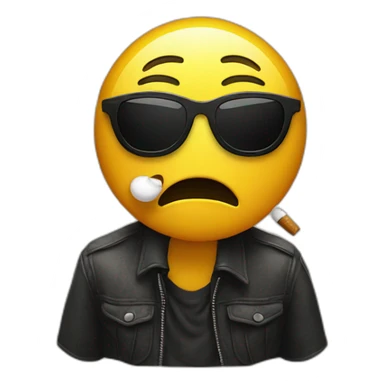 sad face crying smoking with sunglasses sticker
