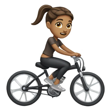 Girl with brown hair in ponytail on an assault bike  sticker