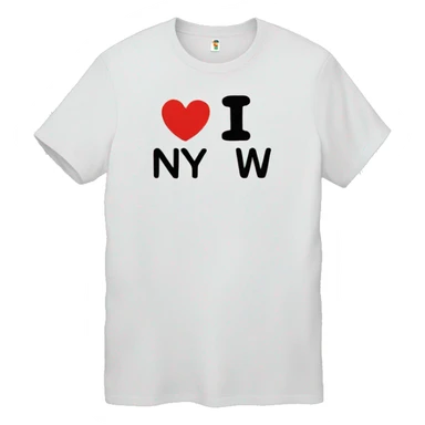 T-shirt with the inscription “I ❤️ NYW” sticker