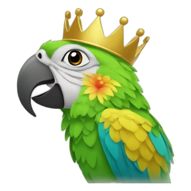 Parrot in a crown sticker