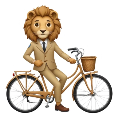 A 20-year-old anthropomorphic lion journalist who loves to travel and ride a bicycle sticker