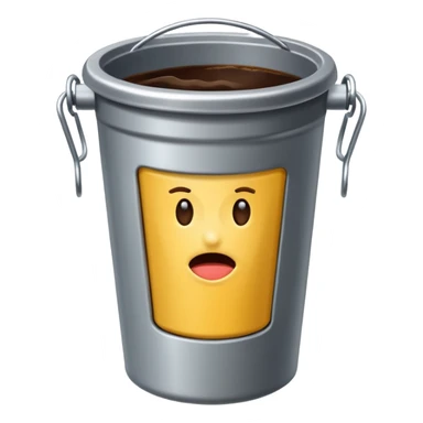 Coffee drinking trashcan sticker