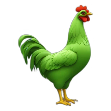 poule verte sur la tour eiffel sticker