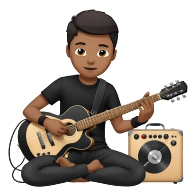 concert black Cable reels connected do a guitar man sticker