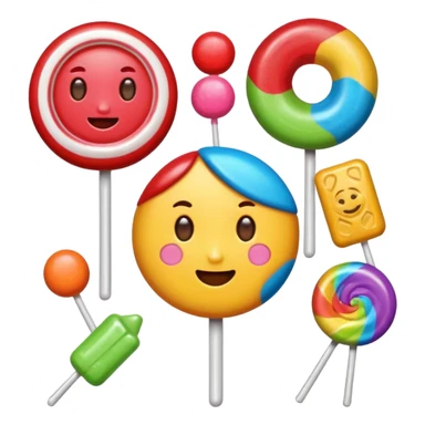 candy with a face and accessories sticker