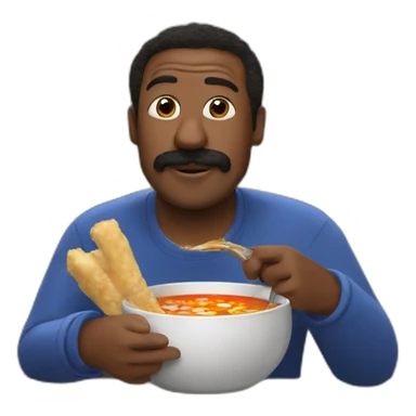 Ted lasso eating chicken soup  sticker