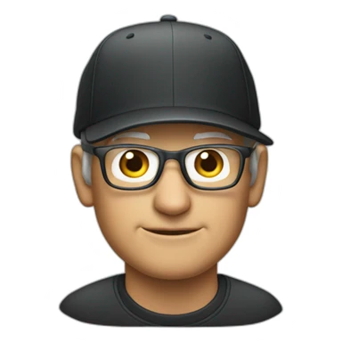 Tim Cook wearing a backwards hat sticker