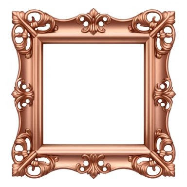 rose gold rococco square frame sticker