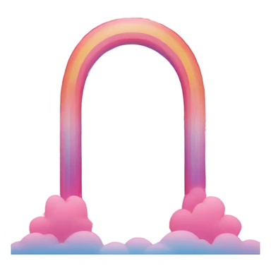 Rainbow with different shades of pink sticker