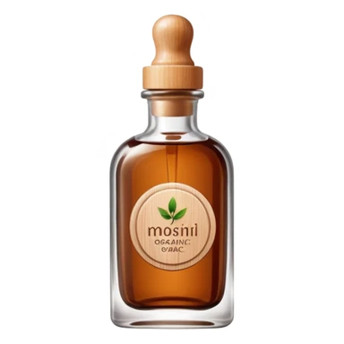 Organic cosmetic in a cristal brown bottle sticker