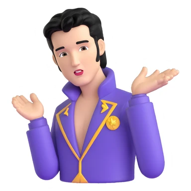 Elvis Presley rock star with iconic hairstyle, upper body sticker