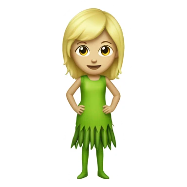 Blonde girl dressed in asparagus costume  sticker