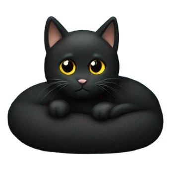 black cat on blue fuzzy pillow  sticker