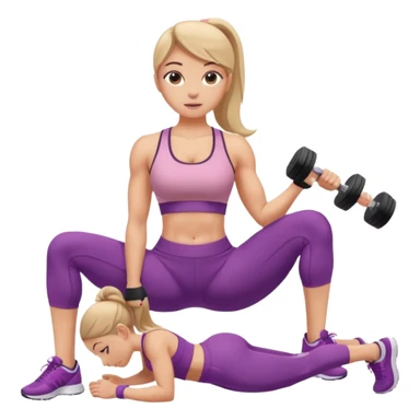 girl working out glutes abs workout sticker