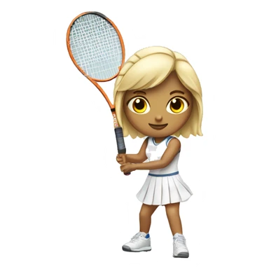 Blonde girl playing tennis with white skirt sticker