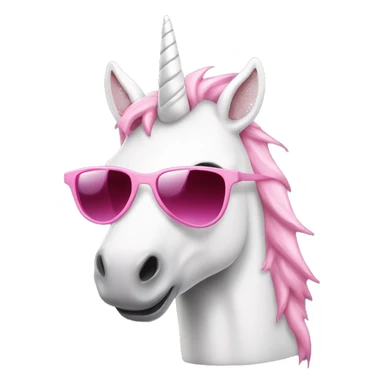 Weißes Einhorn mit rosa Mähne und Sonnenbrille  sticker