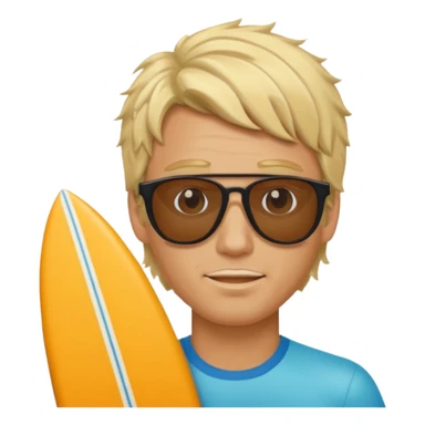 Blonde dude with super long sufer hair sticker