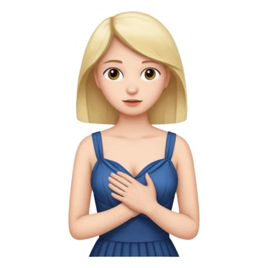 una mano en pecho vestido sticker