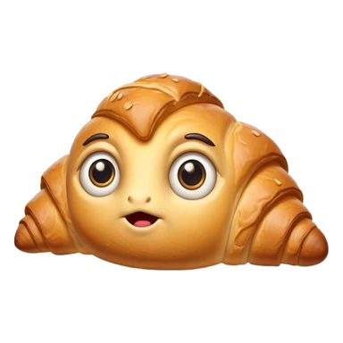 Croissant with eyes sticker