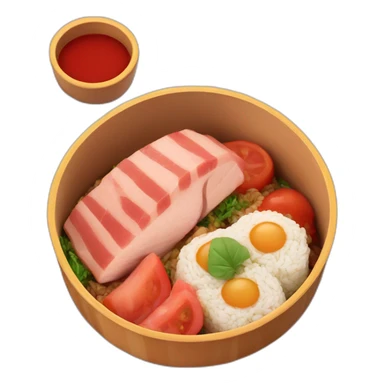 bento box on the theme of pork Rosso  sticker