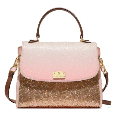 Realistic light pink to tan ombre glitter kate spade satchel purse. sticker