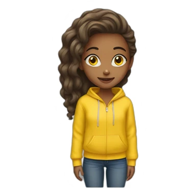 Girl in yellow hoodie sticker