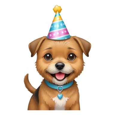 Border terrier birthday sticker