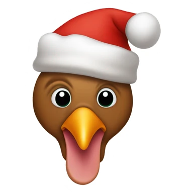 cooked turkey with a christmas hat emoji  sticker