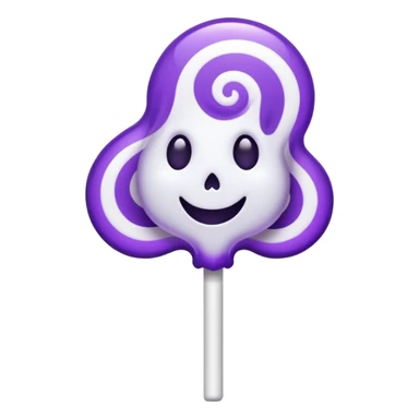 ghost lolipop purple and white sticker