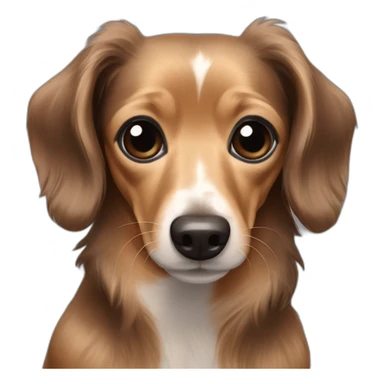 Long hair dachshund Chihuahua mix with dark brown & black hair sticker