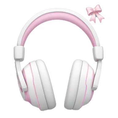 White apple headphones with light pink bows  sticker