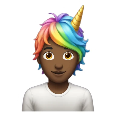 Posh-boy-with-rainbow-unicorn-hat sticker