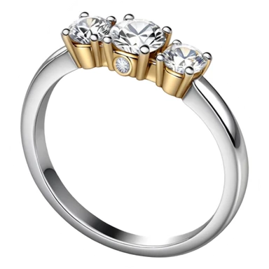 Tot et moi ring two toned mostly silver it’s a ring with two diamonds  sticker