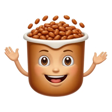 Make flying baked bean faces sticker