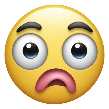 toungue out emoji but with mysterious cute look away eyes sticker