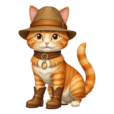 classic Puss in Boots with iconic hat and boots, confident pose sticker