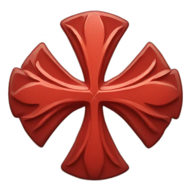 Maltese cross, red color sticker
