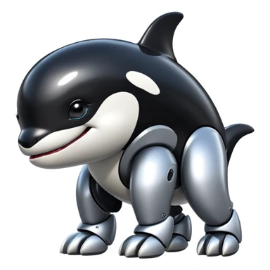 black tubby orca robodog sticker