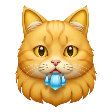 yellow cat  like this 😸😺🐱 with crying tears streaming down its cheeks (like this 😭) sticker
